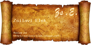 Zsilavi Elek névjegykártya