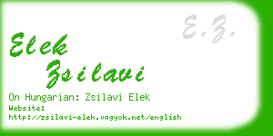 elek zsilavi business card